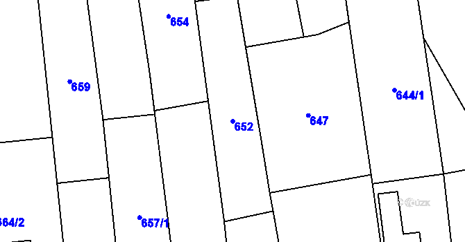 Parcela st. 652 v KÚ Píšť, Katastrální mapa
