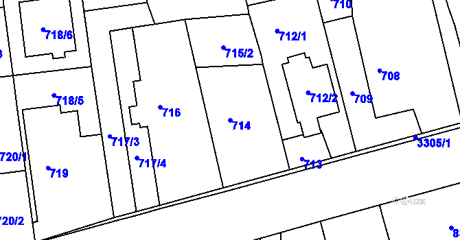 Parcela st. 714 v KÚ Píšť, Katastrální mapa
