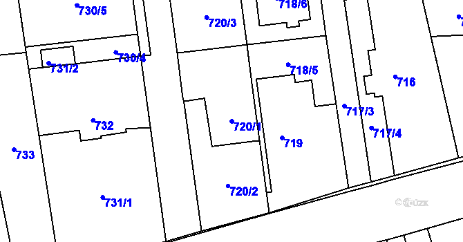 Parcela st. 720/1 v KÚ Píšť, Katastrální mapa