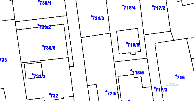 Parcela st. 720/3 v KÚ Píšť, Katastrální mapa