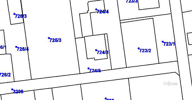Parcela st. 724/3 v KÚ Píšť, Katastrální mapa