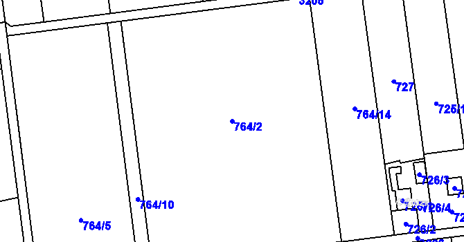 Parcela st. 764/2 v KÚ Píšť, Katastrální mapa