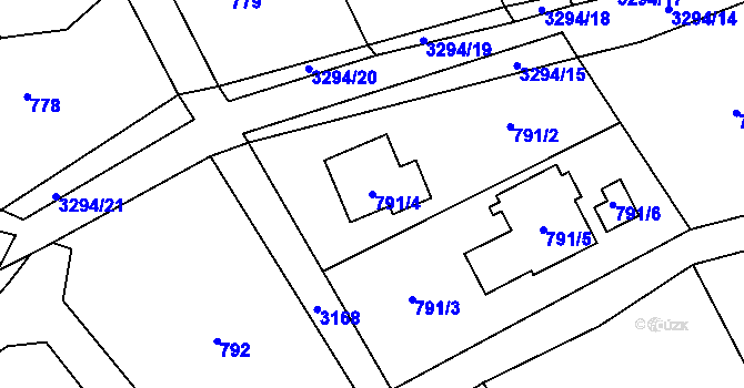 Parcela st. 791/4 v KÚ Píšť, Katastrální mapa