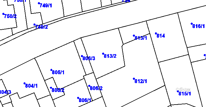 Parcela st. 813/2 v KÚ Píšť, Katastrální mapa