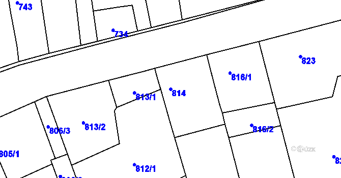 Parcela st. 814 v KÚ Píšť, Katastrální mapa
