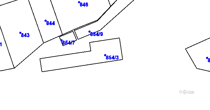 Parcela st. 854/3 v KÚ Píšť, Katastrální mapa