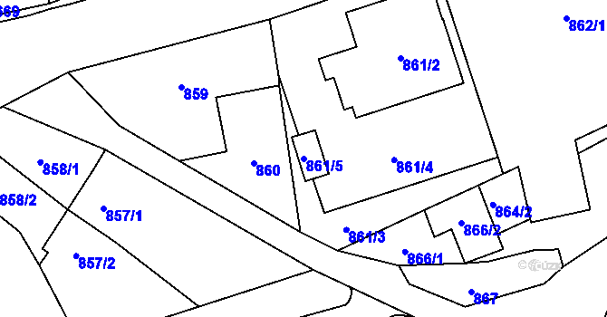 Parcela st. 861/5 v KÚ Píšť, Katastrální mapa