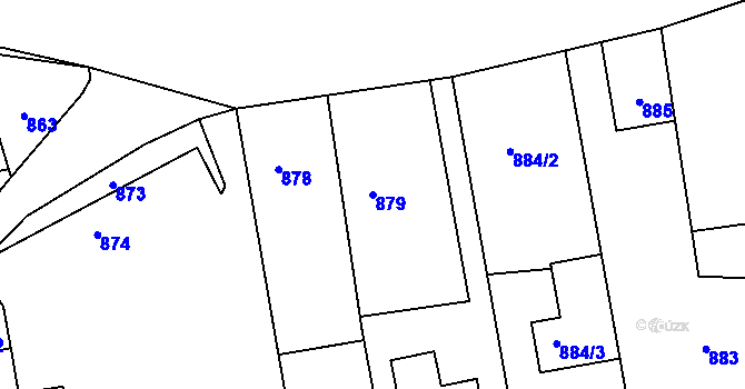 Parcela st. 879 v KÚ Píšť, Katastrální mapa