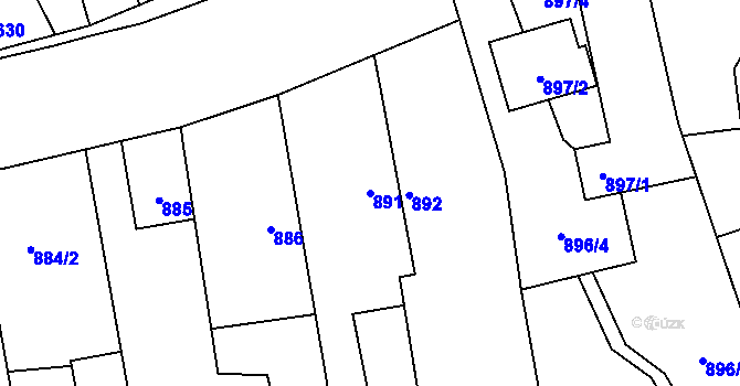 Parcela st. 891 v KÚ Píšť, Katastrální mapa