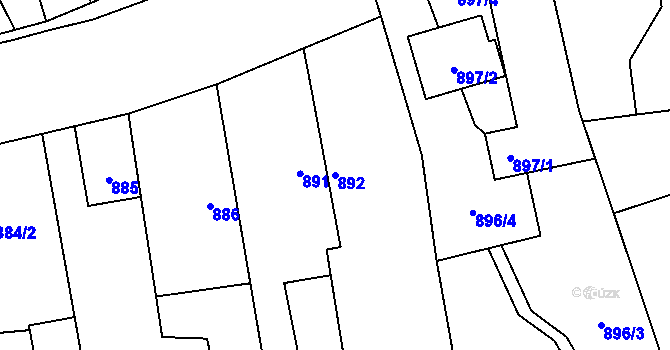 Parcela st. 892 v KÚ Píšť, Katastrální mapa
