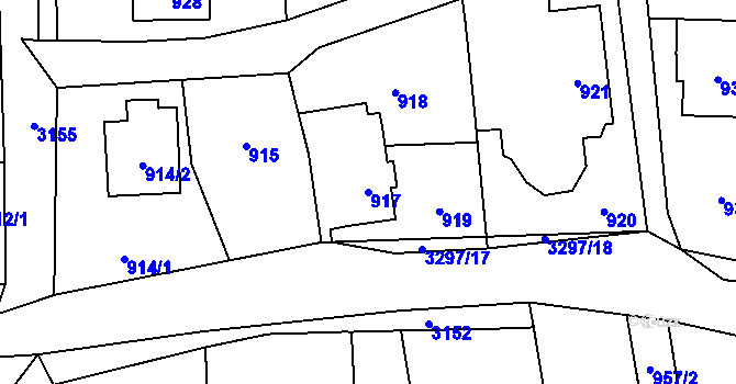 Parcela st. 917 v KÚ Píšť, Katastrální mapa