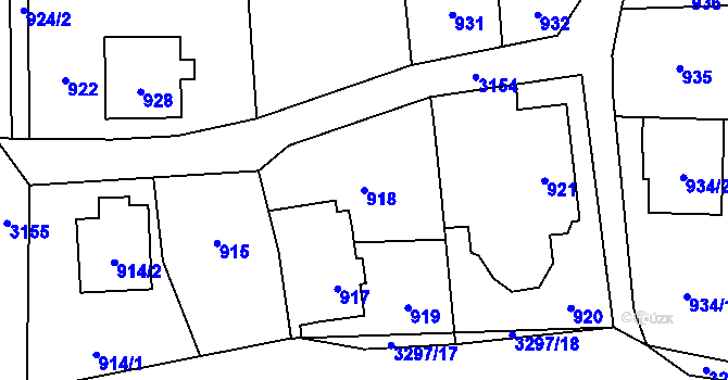 Parcela st. 918 v KÚ Píšť, Katastrální mapa