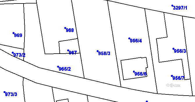 Parcela st. 958/3 v KÚ Píšť, Katastrální mapa