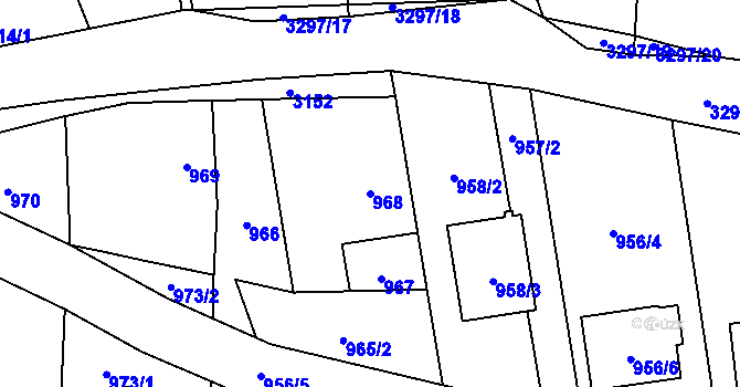 Parcela st. 968 v KÚ Píšť, Katastrální mapa