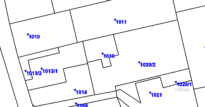 Parcela st. 1019 v KÚ Píšť, Katastrální mapa