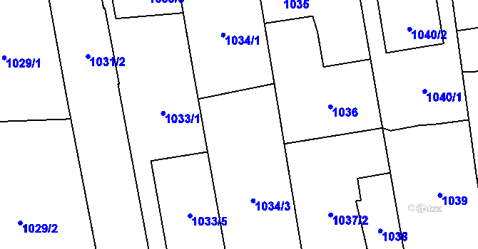 Parcela st. 1034/2 v KÚ Píšť, Katastrální mapa