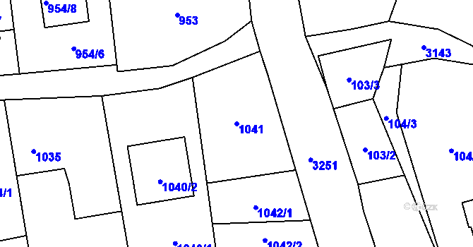 Parcela st. 1041 v KÚ Píšť, Katastrální mapa