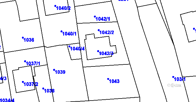 Parcela st. 1042/3 v KÚ Píšť, Katastrální mapa
