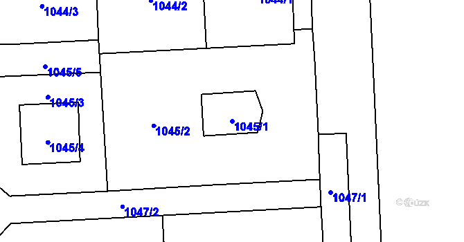 Parcela st. 1045/1 v KÚ Píšť, Katastrální mapa