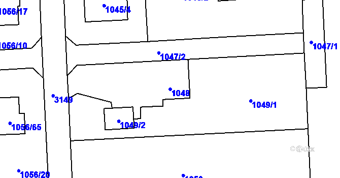 Parcela st. 1048 v KÚ Píšť, Katastrální mapa