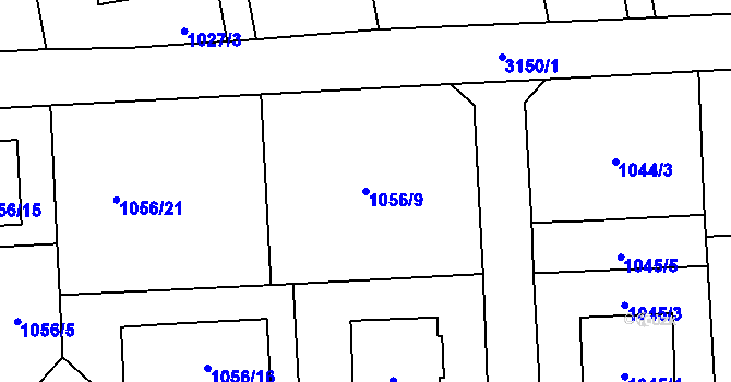 Parcela st. 1056/9 v KÚ Píšť, Katastrální mapa