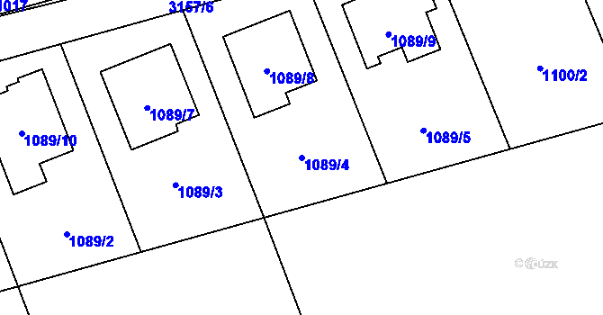 Parcela st. 1089/4 v KÚ Píšť, Katastrální mapa