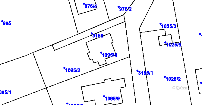 Parcela st. 1095/4 v KÚ Píšť, Katastrální mapa