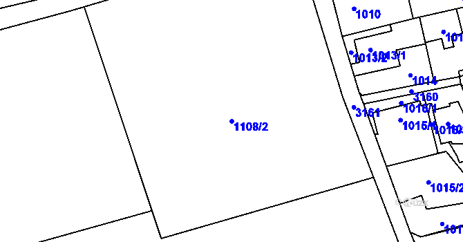Parcela st. 1108/2 v KÚ Píšť, Katastrální mapa
