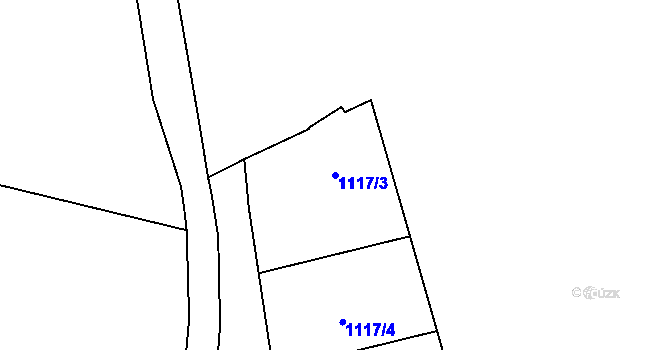 Parcela st. 1117/3 v KÚ Píšť, Katastrální mapa