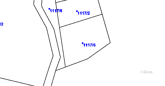 Parcela st. 1117/5 v KÚ Píšť, Katastrální mapa