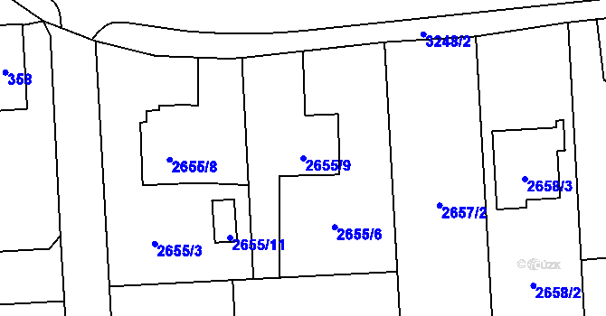 Parcela st. 2655/9 v KÚ Píšť, Katastrální mapa