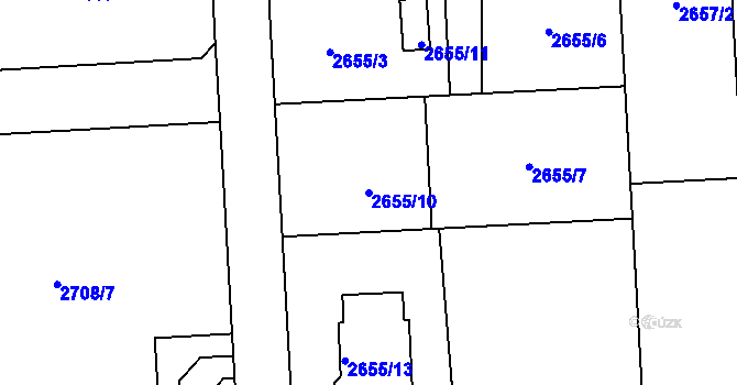 Parcela st. 2655/10 v KÚ Píšť, Katastrální mapa