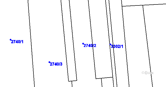 Parcela st. 2740/2 v KÚ Píšť, Katastrální mapa