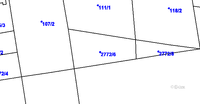 Parcela st. 2772/6 v KÚ Píšť, Katastrální mapa
