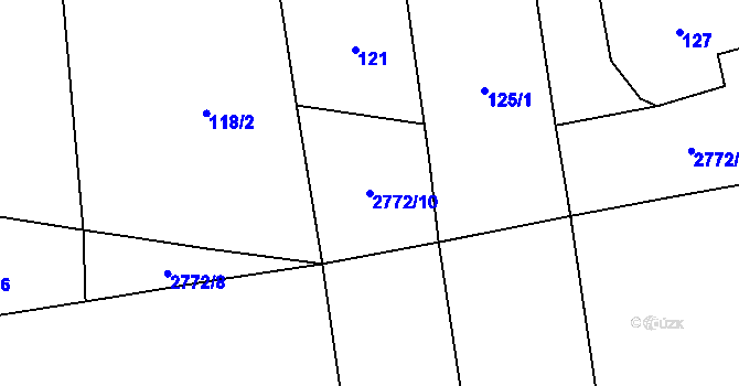 Parcela st. 2772/10 v KÚ Píšť, Katastrální mapa