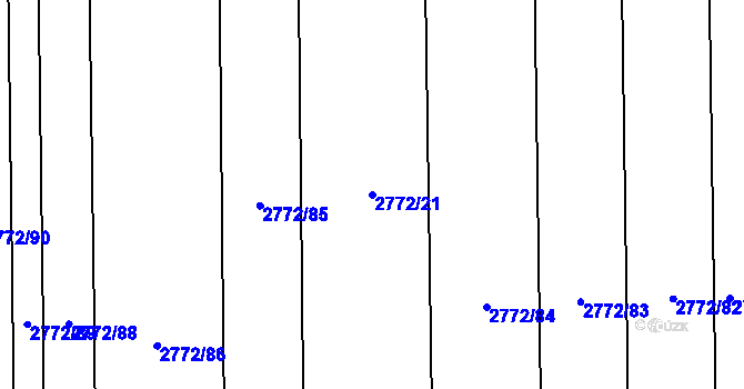 Parcela st. 2772/21 v KÚ Píšť, Katastrální mapa