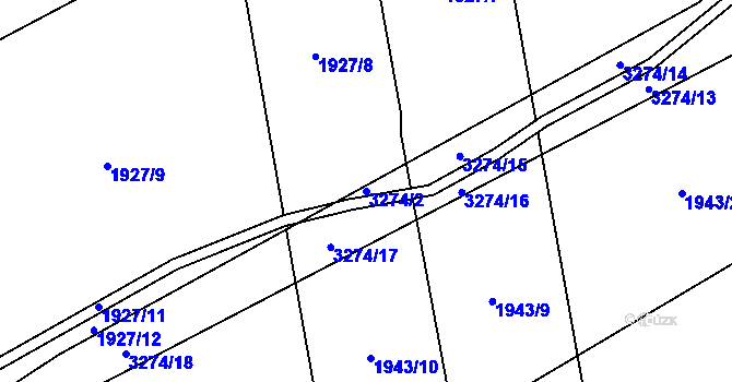 Parcela st. 3274/2 v KÚ Píšť, Katastrální mapa