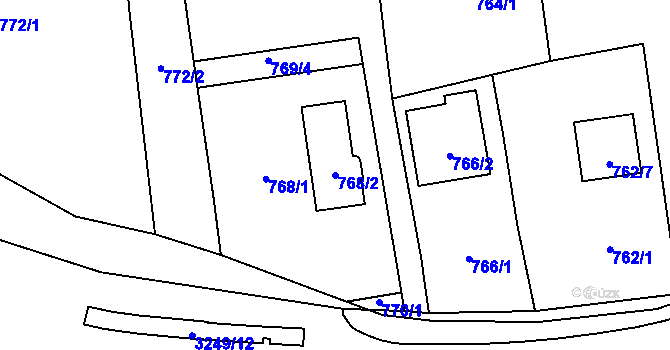Parcela st. 768/2 v KÚ Píšť, Katastrální mapa