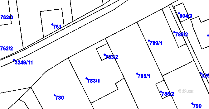 Parcela st. 783/2 v KÚ Píšť, Katastrální mapa