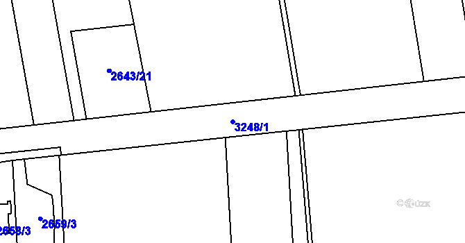 Parcela st. 3248/1 v KÚ Píšť, Katastrální mapa