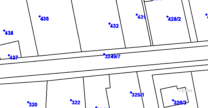 Parcela st. 3249/7 v KÚ Píšť, Katastrální mapa