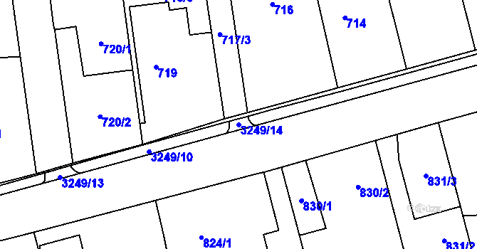 Parcela st. 3249/14 v KÚ Píšť, Katastrální mapa