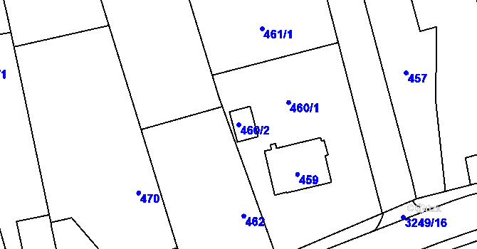 Parcela st. 460/2 v KÚ Píšť, Katastrální mapa