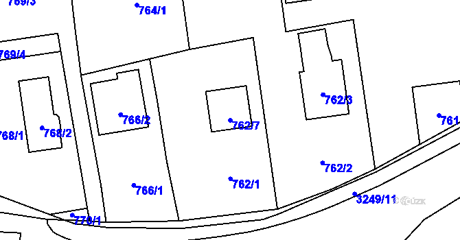 Parcela st. 762/7 v KÚ Píšť, Katastrální mapa