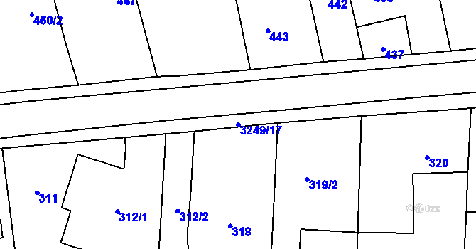 Parcela st. 3249/17 v KÚ Píšť, Katastrální mapa