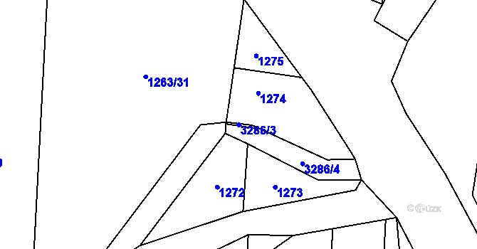 Parcela st. 3286/3 v KÚ Píšť, Katastrální mapa