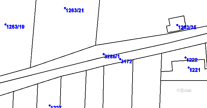Parcela st. 3286/1 v KÚ Píšť, Katastrální mapa