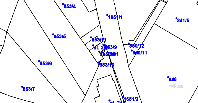 Parcela st. 266/1 v KÚ Češnovice, Katastrální mapa