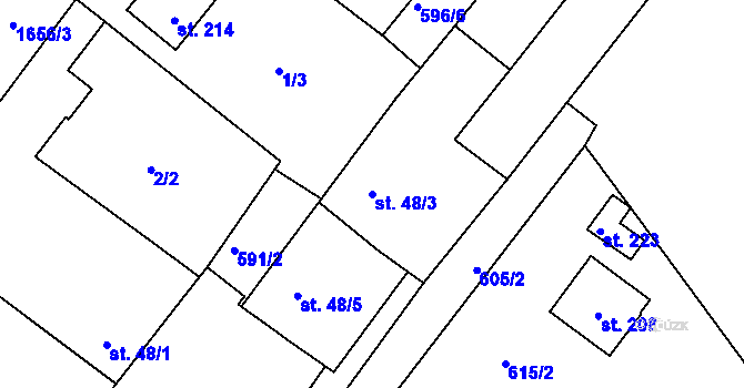 Parcela st. 48/3 v KÚ Češnovice, Katastrální mapa