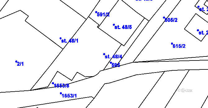 Parcela st. 48/4 v KÚ Češnovice, Katastrální mapa